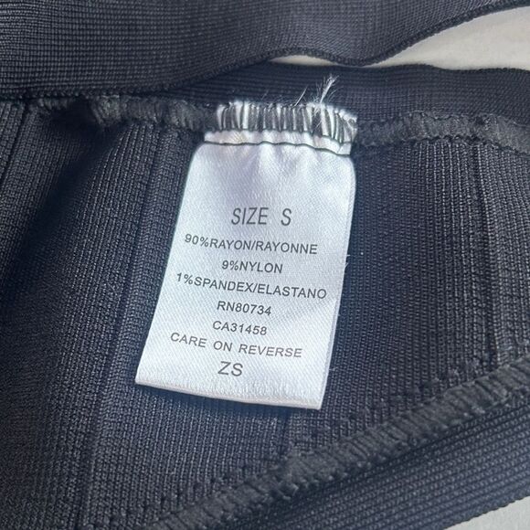 NWT Hervé Léger Surya Two Piece Bandage Swimsuit Bikini Set in Black Size Small - Picture 6 of 9